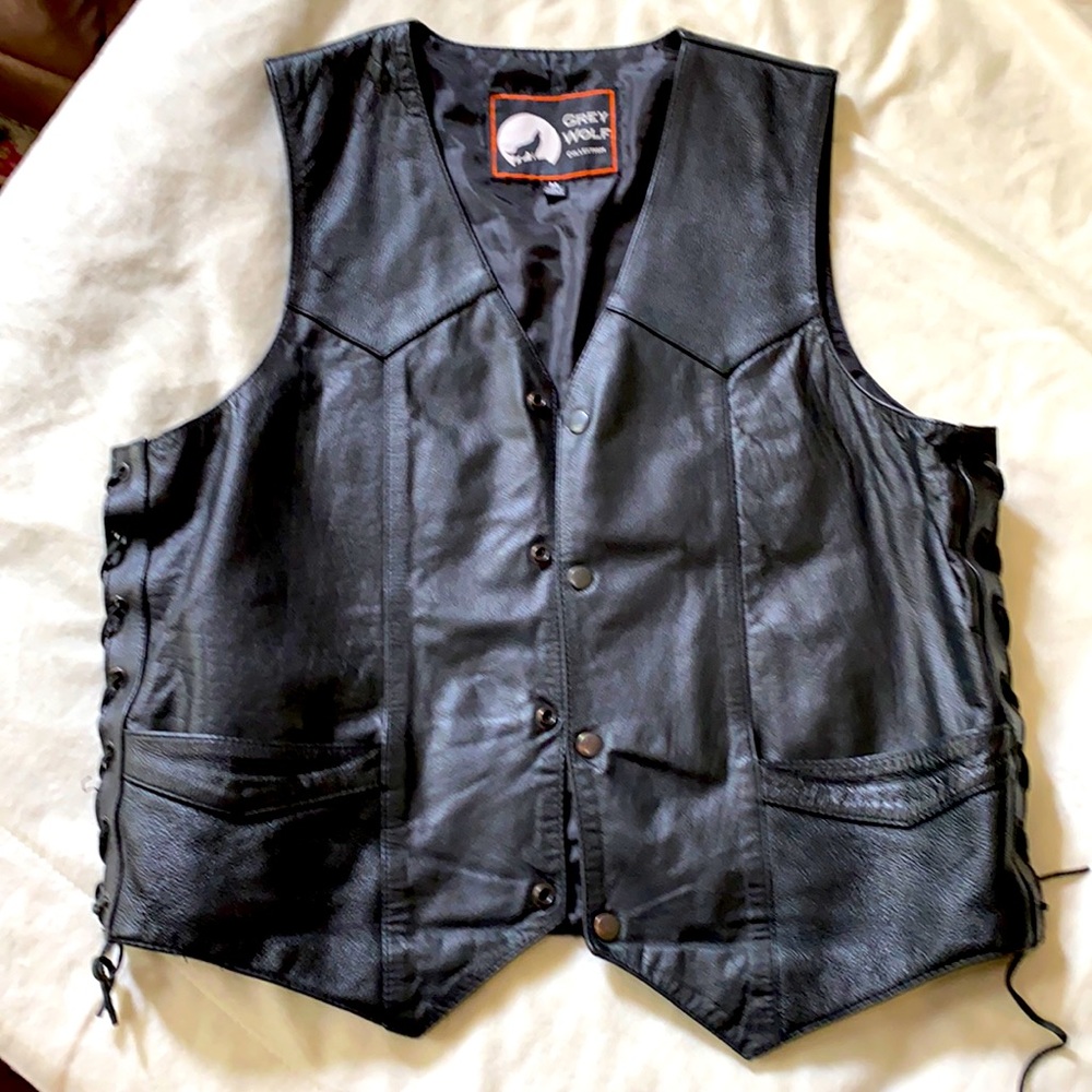 Brand new leather vest !